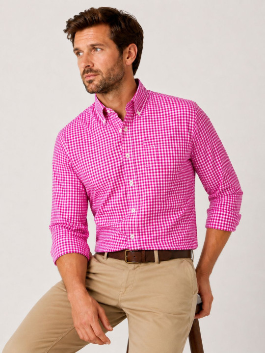 Camisa Cuadrille Manga Larga (Cuadro Mediano)