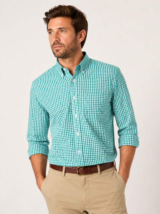 Camisa Cuadrille Manga Larga (Cuadro Mediano)