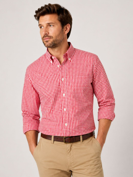 Camisa Cuadrille Manga Larga (Cuadro Mediano)