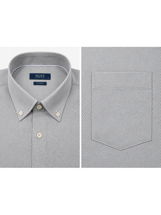 Camisa Diagonal Manga Larga